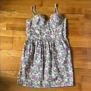 Y2K Sundress Floral Bustier Dress beachy festive chic M/M PINK